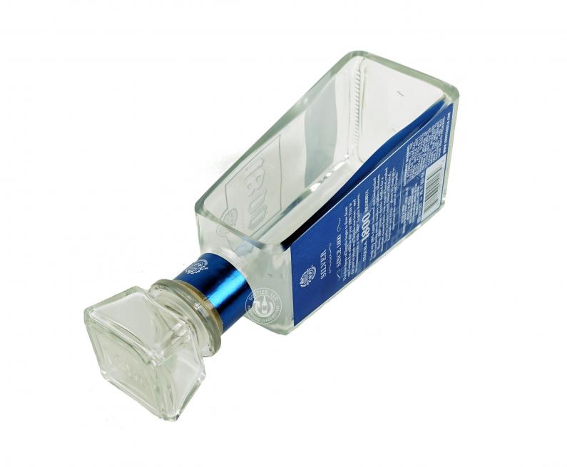 1800 Silver Tequila Bottle Planter