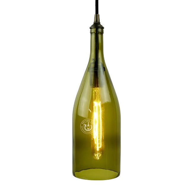 Wine Bottle Pendant Light - Burgundy