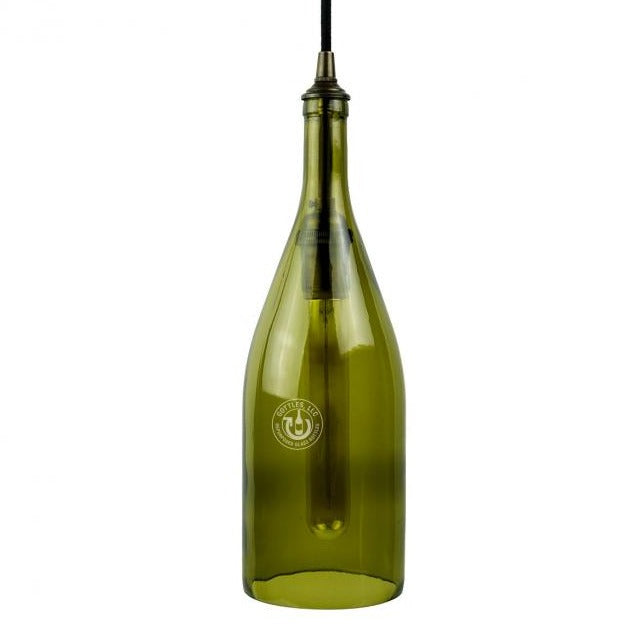 Wine Bottle Pendant Light - Burgundy