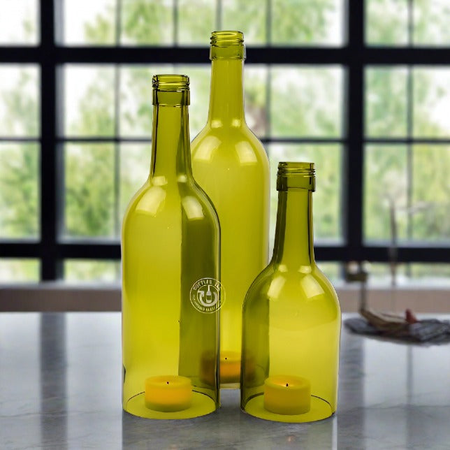 Wine Bottle Candle Cover Set - Bordeaux