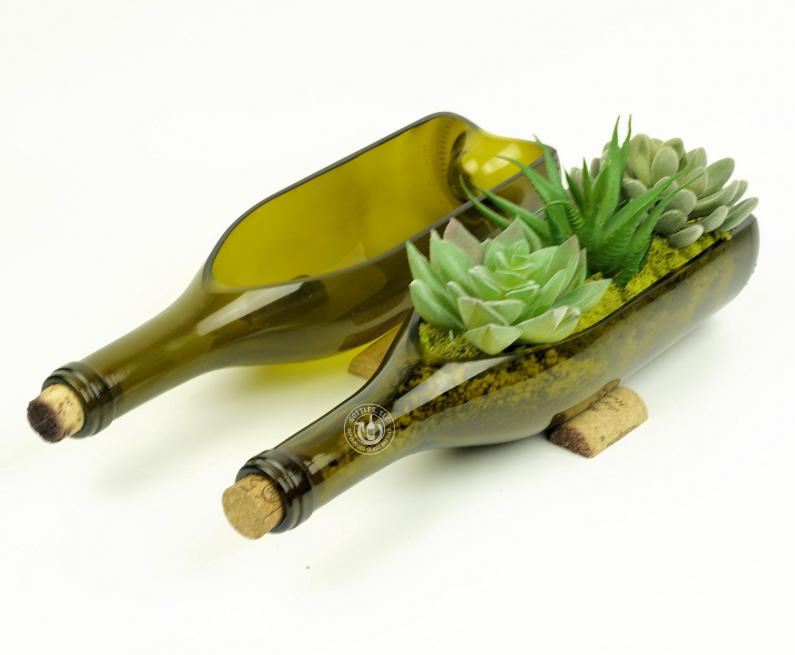 wine bottle plant pot Wine Bottle Planter Set