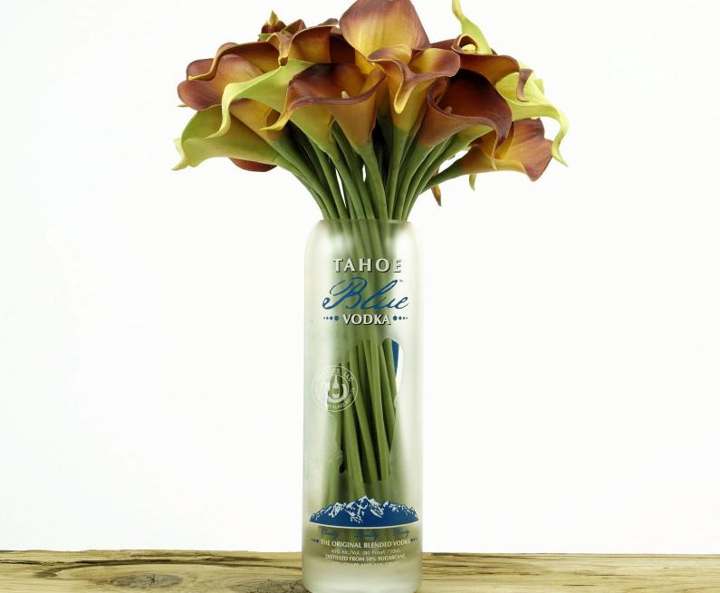Tahoe Blue Vodka Bottle Vase