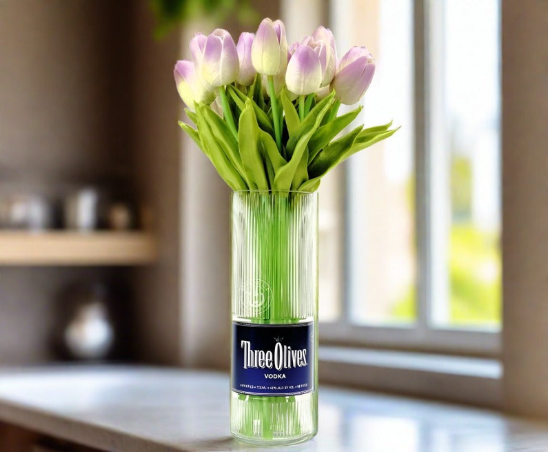 Three Olives Vodka Bottle Vase