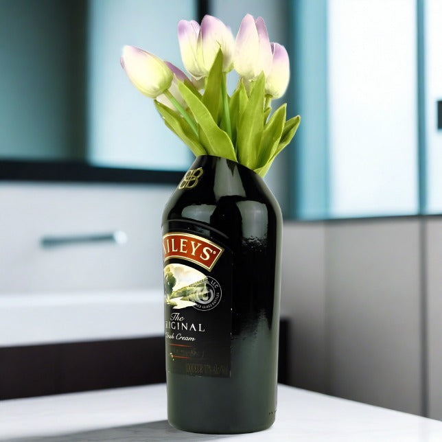 Baileys Irish Cream Bottle Slanted-Cut Vase