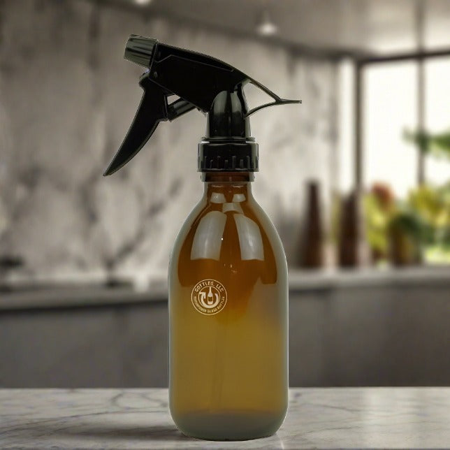 Amber Glass 8oz KSS Spray Bottle - Black