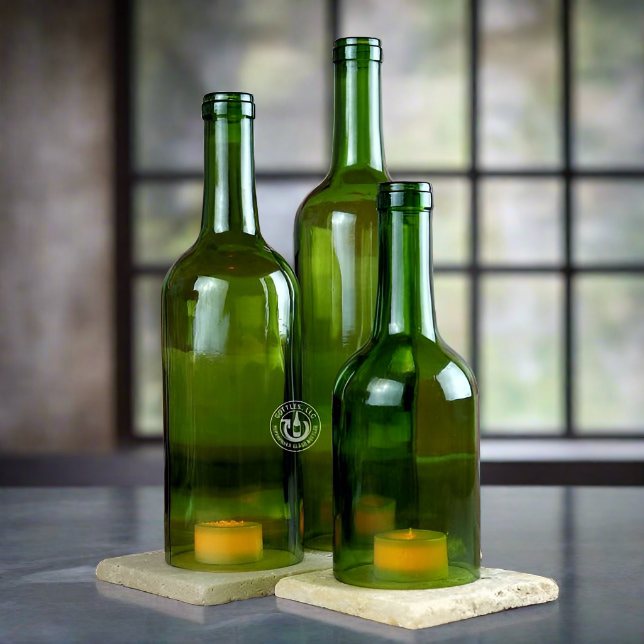 Wine Bottle Candle Cover Set - Bordeaux