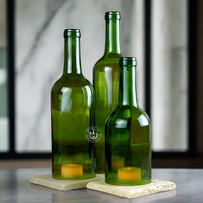 Wine Bottle Candle Cover Set - Bordeaux