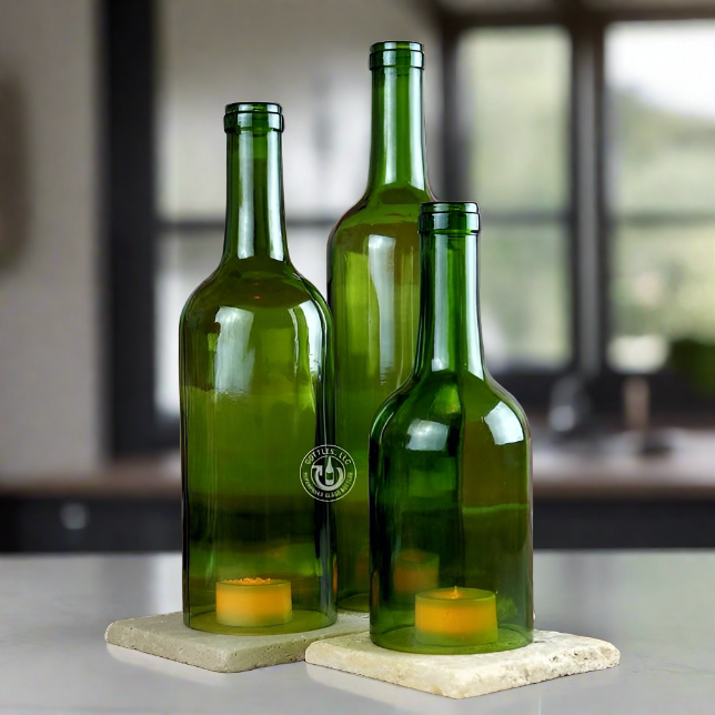 Wine Bottle Candle Cover Set - Bordeaux