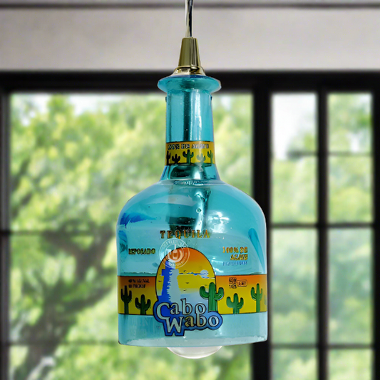 Cabo Wabo Tequila Bottle Pendant Light - Reposado Cactus