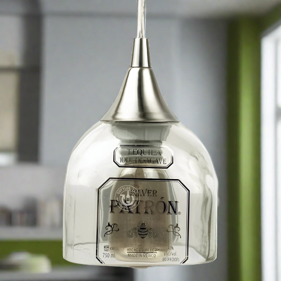 Patron Tequila Bottle Pendant Light - Top Cut