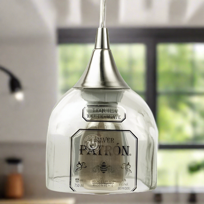 Patron Tequila Bottle Pendant Light - Top Cut