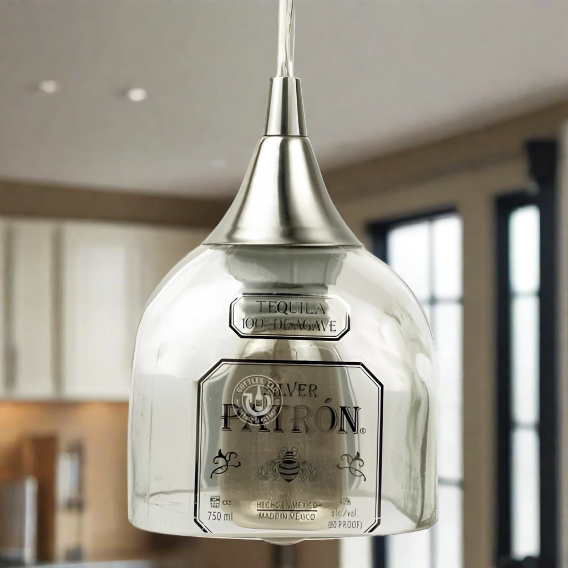 Patron Tequila Bottle Pendant Light - Top Cut