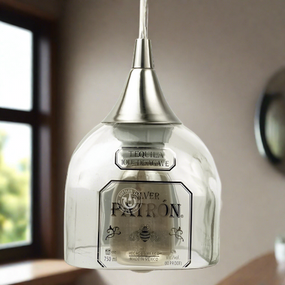 Patron Tequila Bottle Pendant Light - Top Cut