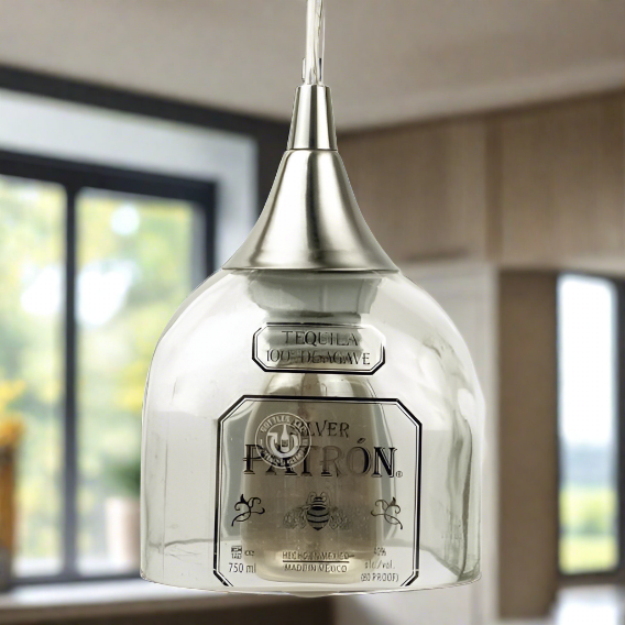 Patron Tequila Bottle Pendant Light - Top Cut