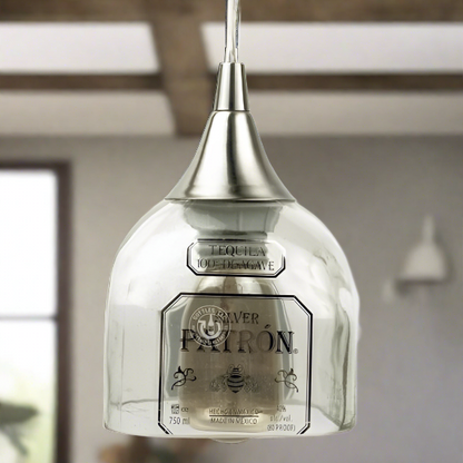 Patron Tequila Bottle Pendant Light - Top Cut