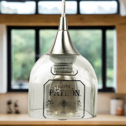 Patron Tequila Bottle Pendant Light - Top Cut