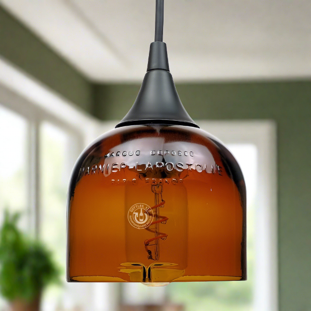 Grand Marnier Liqueur Bottle Pendant Light - Top Cut