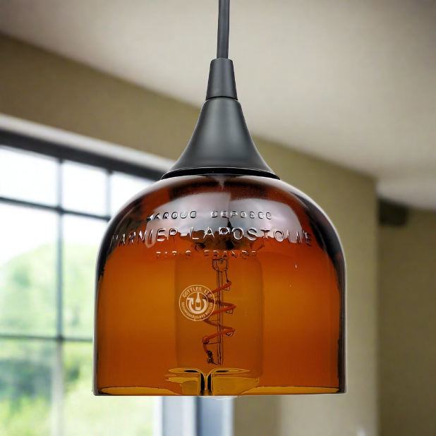 Grand Marnier Liqueur Bottle Pendant Light - Top Cut