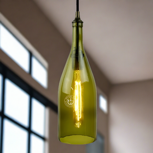 Wine Bottle Pendant Light - Burgundy