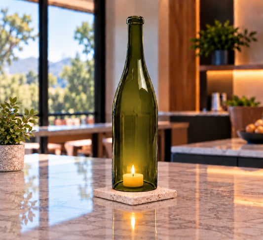 Wine Bottle Candle Cover - Burgundy