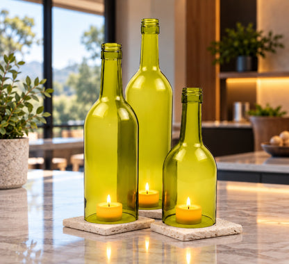 Wine Bottle Candle Cover Set - Bordeaux