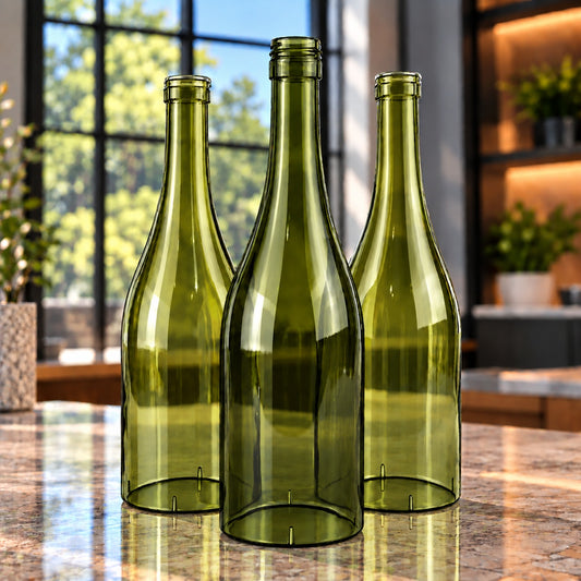 Wine Bottle Candle Cover Set - Burgundy