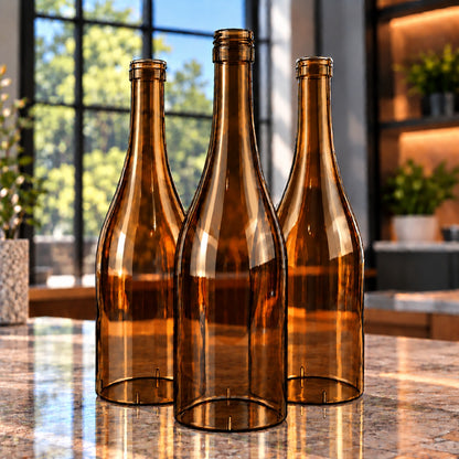 Wine Bottle Candle Cover Set - Burgundy