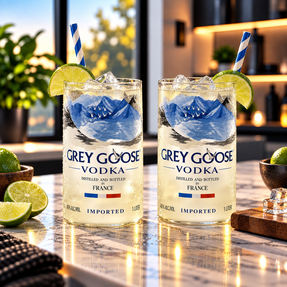 Grey Goose Vodka Bottle 18oz Glass Set
