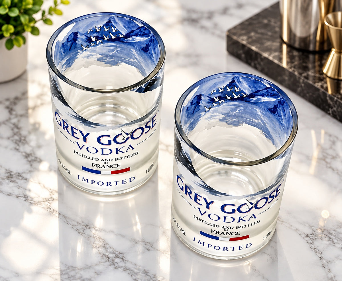 Grey Goose Vodka Bottle 18oz Glass Set