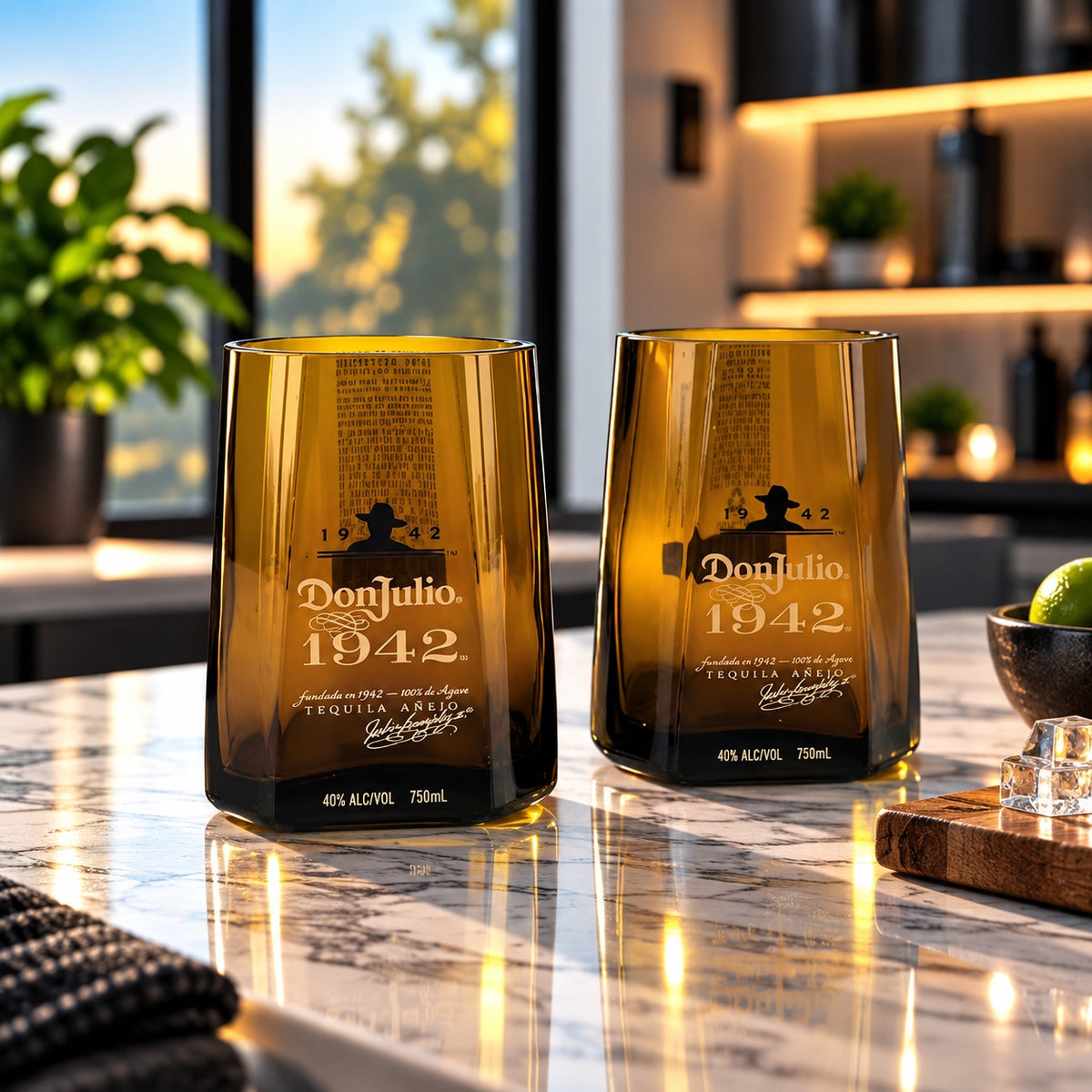 Don Julio 1942 Tequila Bottle 12oz Rocks Glass Set