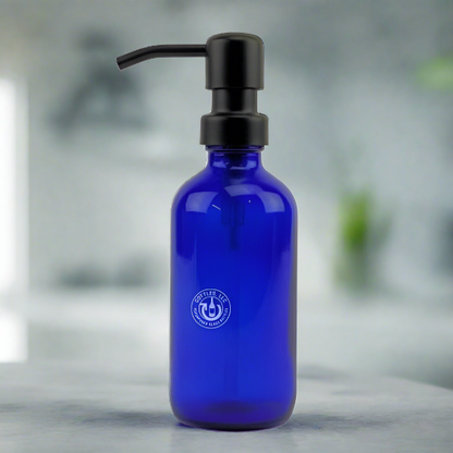 Cobalt Blue Glass Bottle 8oz Soap Dispenser - Pump Style 6