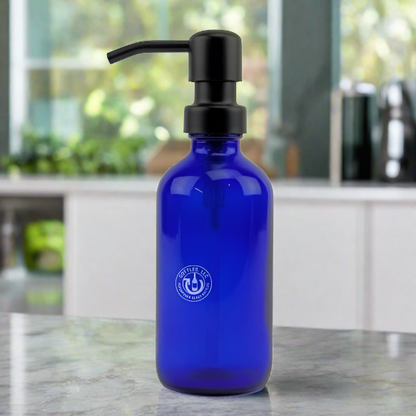Cobalt Blue Glass Bottle 8oz Soap Dispenser - Pump Style 6