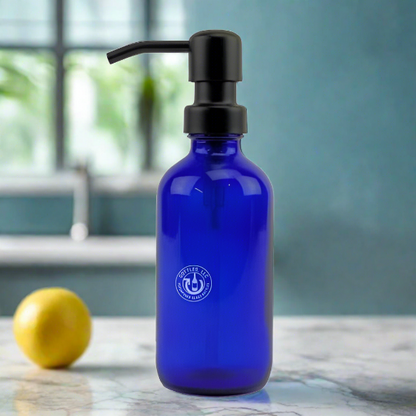 Cobalt Blue Glass Bottle 8oz Soap Dispenser - Pump Style 6