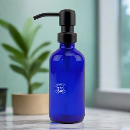 Cobalt Blue Glass Bottle 8oz Soap Dispenser - Pump Style 6