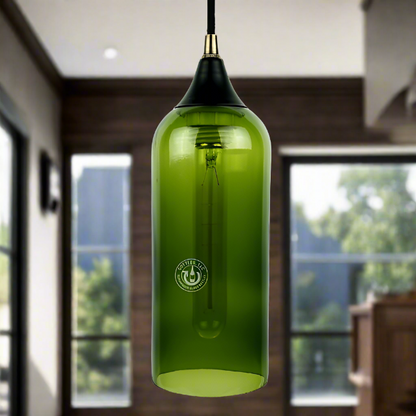 Wine Bottle Pendant Light - Bordeaux Top Cut