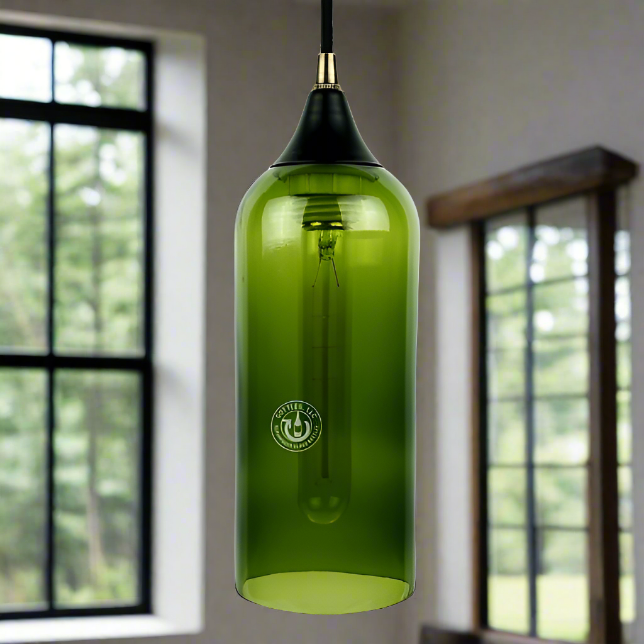 Wine Bottle Pendant Light - Bordeaux Top Cut