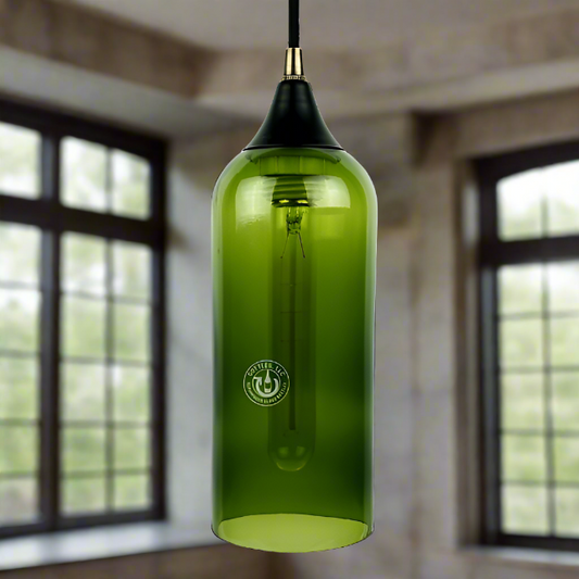 Wine Bottle Pendant Light - Bordeaux Top Cut