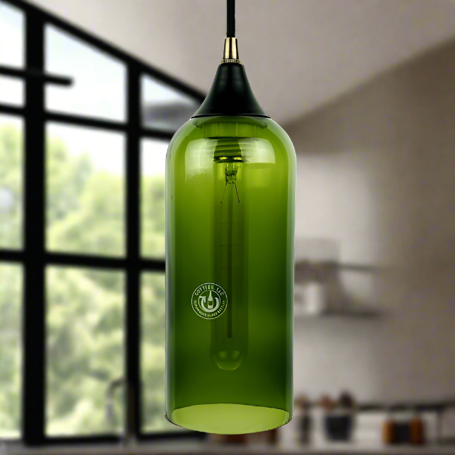 Wine Bottle Pendant Light - Bordeaux Top Cut