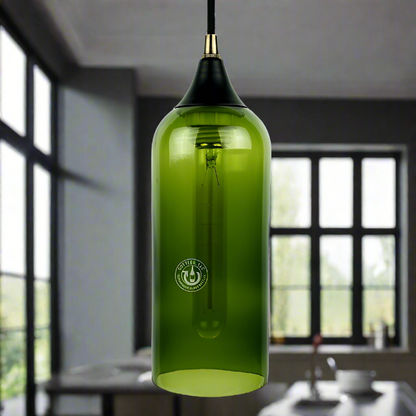 Wine Bottle Pendant Light - Bordeaux Top Cut