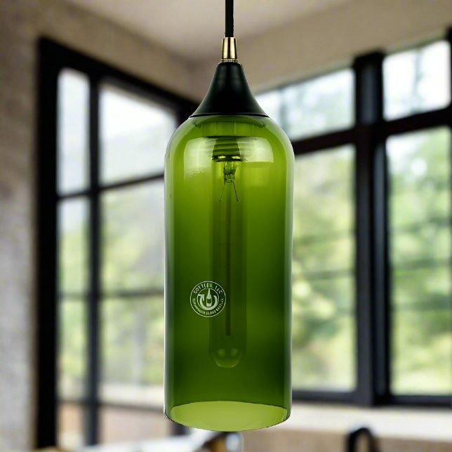 Wine Bottle Pendant Light - Bordeaux Top Cut