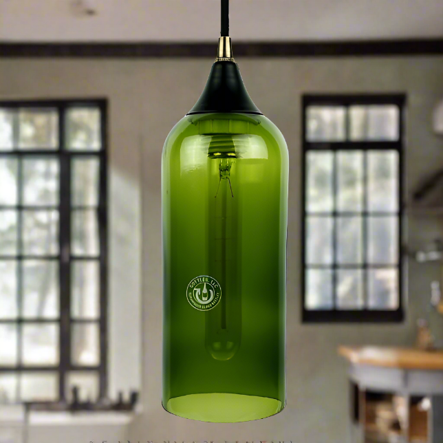 Wine Bottle Pendant Light - Bordeaux Top Cut