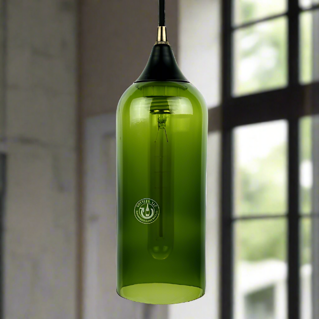 Wine Bottle Pendant Light - Bordeaux Top Cut