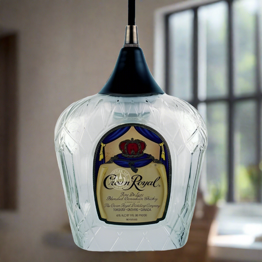 Crown Royal Whisky Bottle Pendant Light - Top Cut