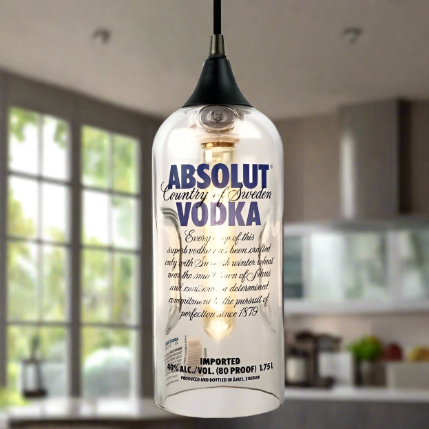Absolut Vodka Bottle Pendant Light