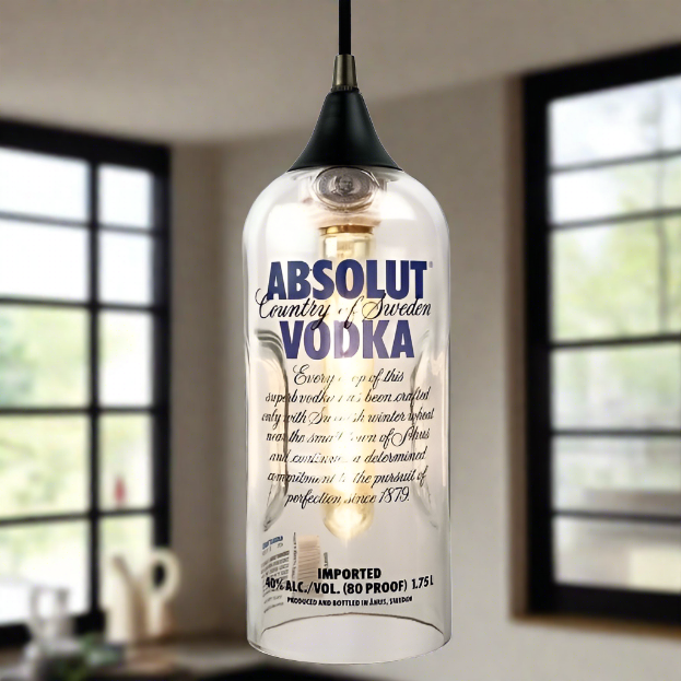 Absolut Vodka Bottle Pendant Light