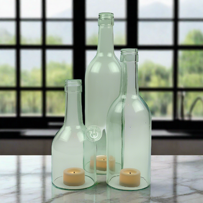 Wine Bottle Candle Cover Set - Bordeaux