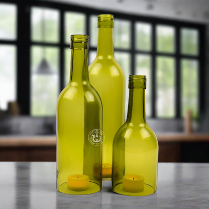 Wine Bottle Candle Cover Set - Bordeaux