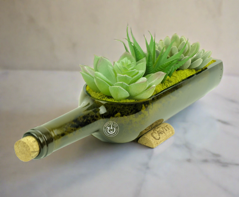 wine bottle planter with succulents Wine Bottle Planter – Gottles