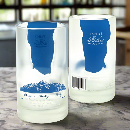 Tahoe Blue Vodka Bottle 12oz Glass Set