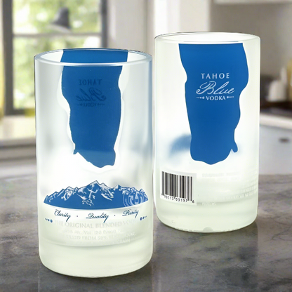 Tahoe Blue Vodka Bottle 12oz Glass Set